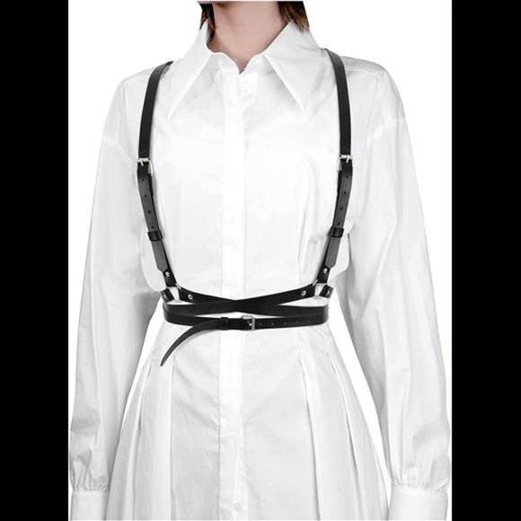 Punk Waist Belt Women Halloween PU Leather Skinny Body Adjustable Belts